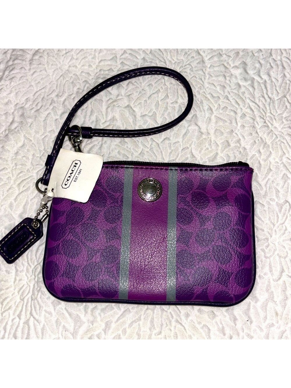 Coach Monogram Pouch Wallet Wristlet - Picture 1 of 3